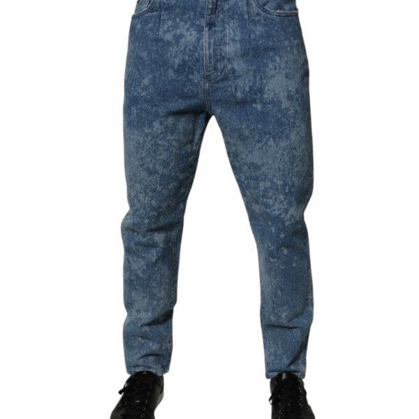Dolce & Gabbana Blue Tie Dye Cotton Skinny Men Denim Jeans