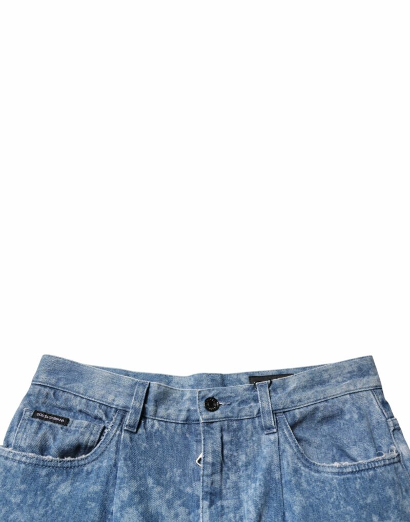 Dolce & Gabbana Blue Tie Dye Cotton Skinny Men Denim Jeans - Image 5