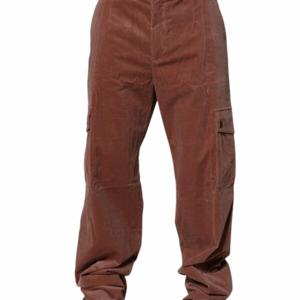 Dolce & Gabbana Brown Corduroy Cotton Cargo Men Denim Jeans