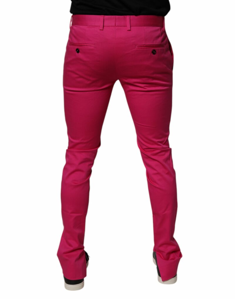 Dolce & Gabbana Pink Black Stripe Slim Fit Men Dress Pants - Image 4