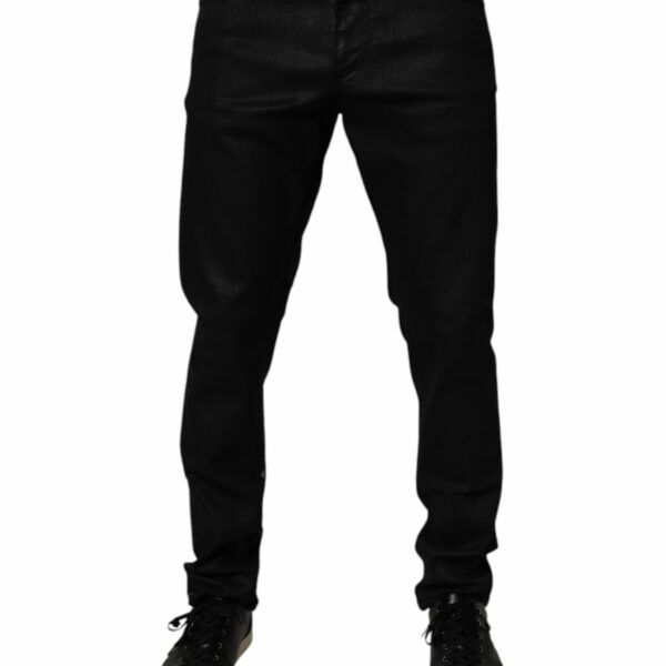 Dolce & Gabbana Black Cotton Stretch Skinny Men Denim Jeans