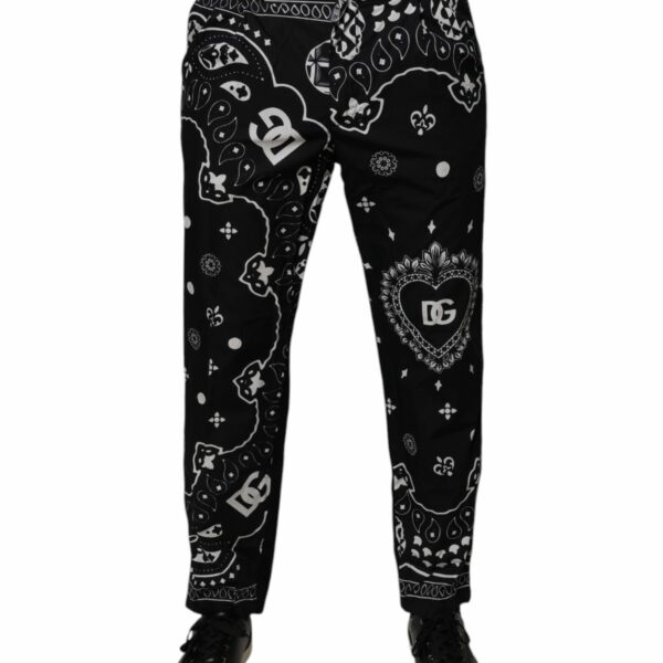 Dolce & Gabbana Black Logo Bandana Cotton Loose Denim Jeans