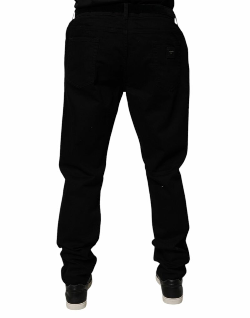 Dolce & Gabbana Black Cotton Stretch Slim Fit Denim Jeans - Image 4