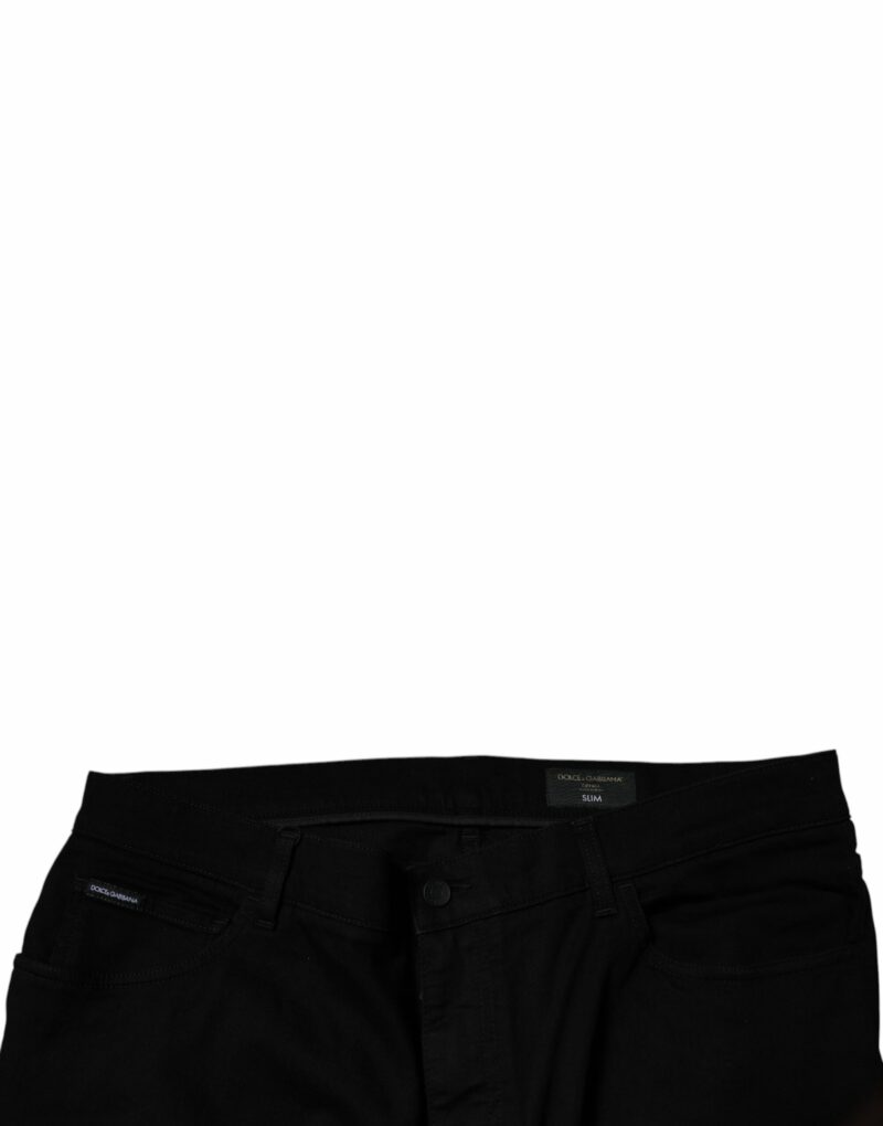 Dolce & Gabbana Black Cotton Stretch Slim Fit Denim Jeans - Image 5