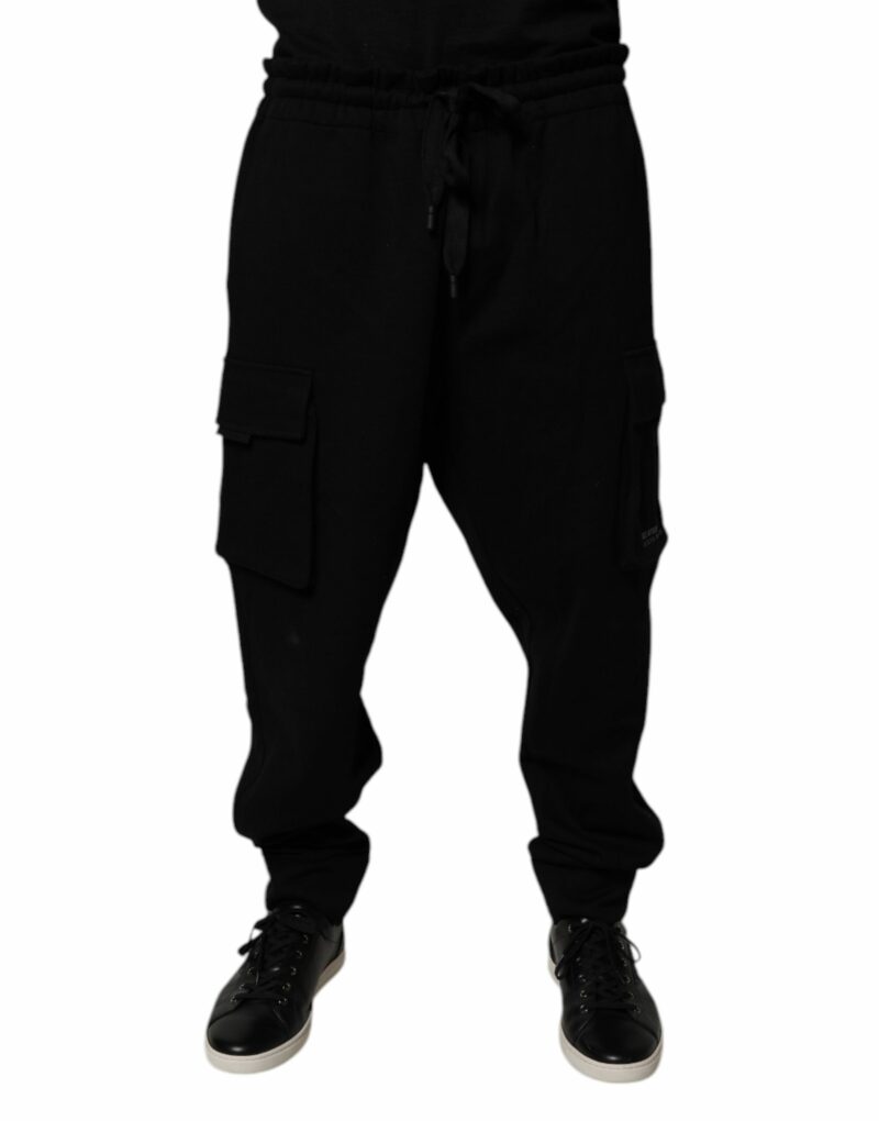 Dolce & Gabbana Black Cotton Jogger Cargo Sweatpants Pants - Image 2
