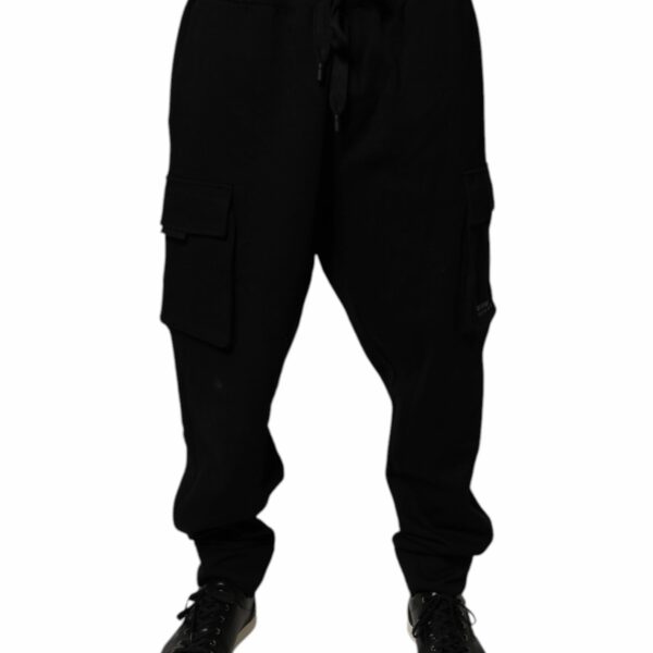 Dolce & Gabbana Black Cotton Jogger Cargo Sweatpants Pants