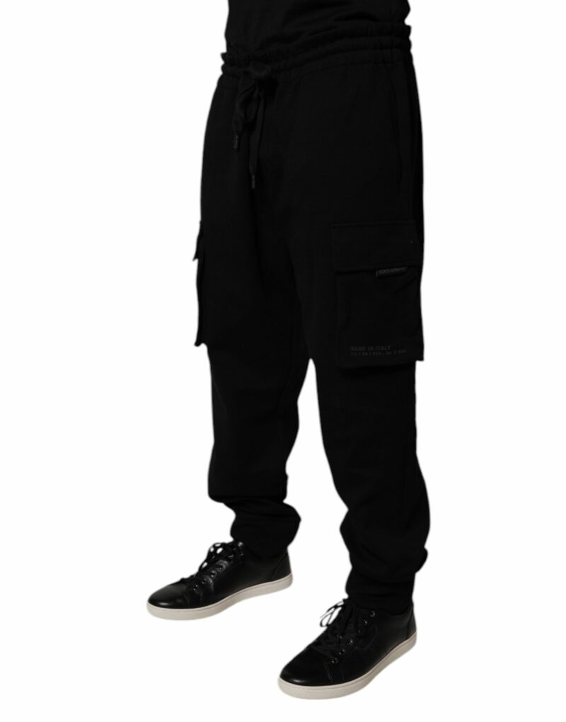 Dolce & Gabbana Black Cotton Jogger Cargo Sweatpants Pants - Image 3