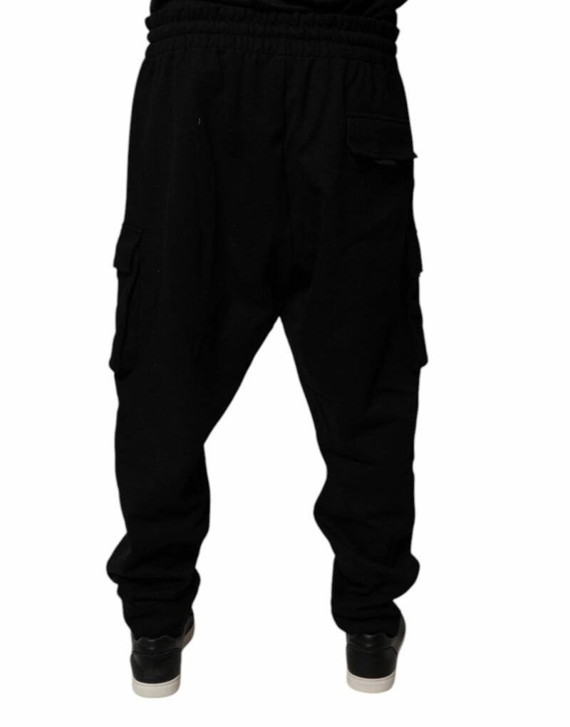 Dolce & Gabbana Black Cotton Jogger Cargo Sweatpants Pants - Image 4