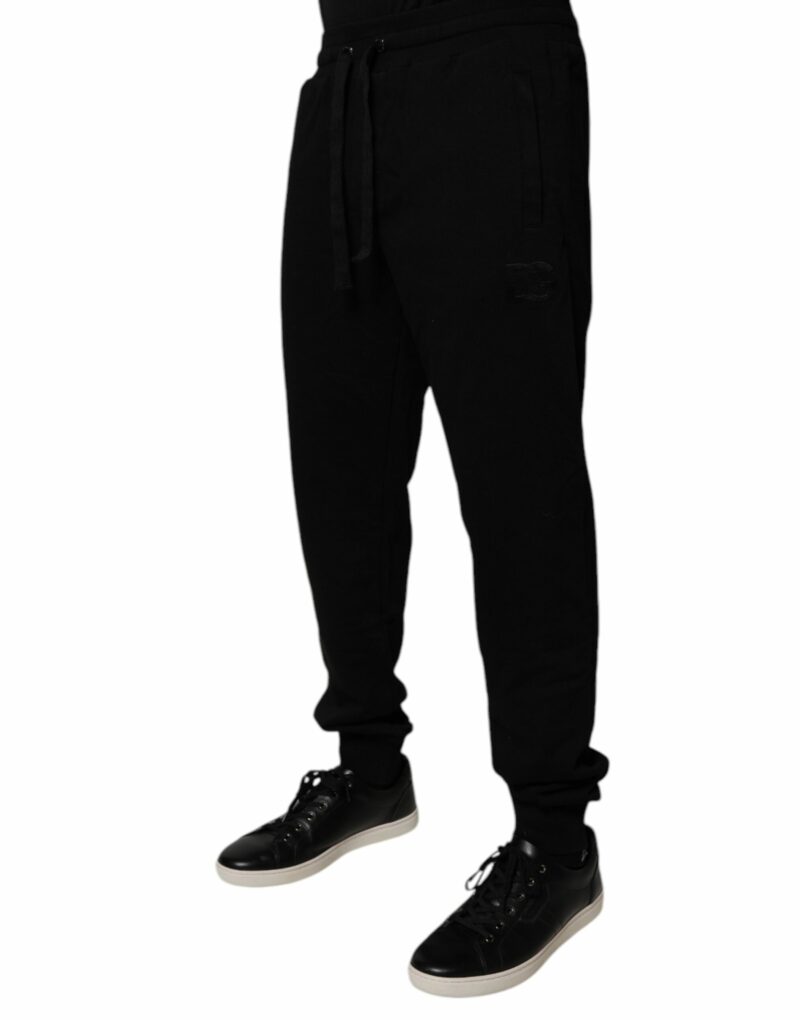 Dolce & Gabbana Black Cotton Mid Waist Jogger Sweatpants Pants - Image 3