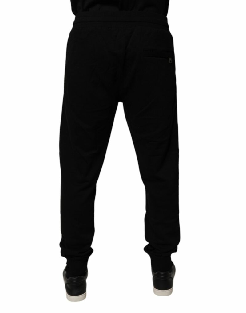 Dolce & Gabbana Black Cotton Mid Waist Jogger Sweatpants Pants - Image 4