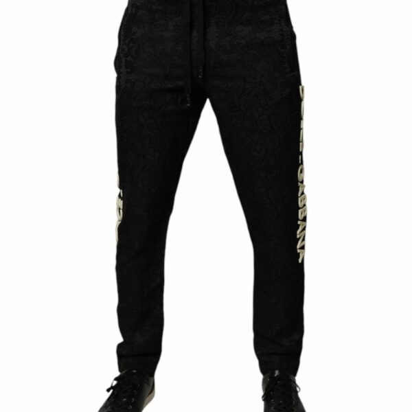 Dolce & Gabbana Black Mid Waist Jogger Men Sweatpants Pants
