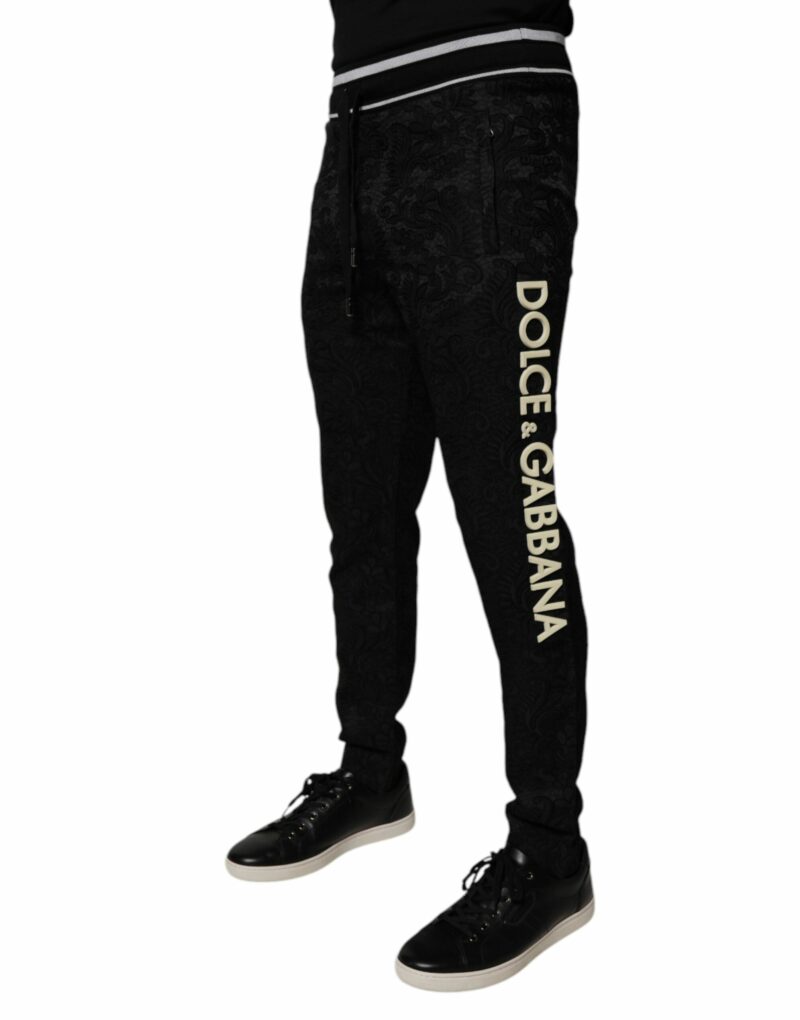 Dolce & Gabbana Black Mid Waist Jogger Men Sweatpants Pants - Image 3