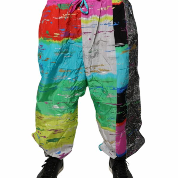 Dolce & Gabbana Multicolor Patchwork Mid Waist Sweatpants Pants