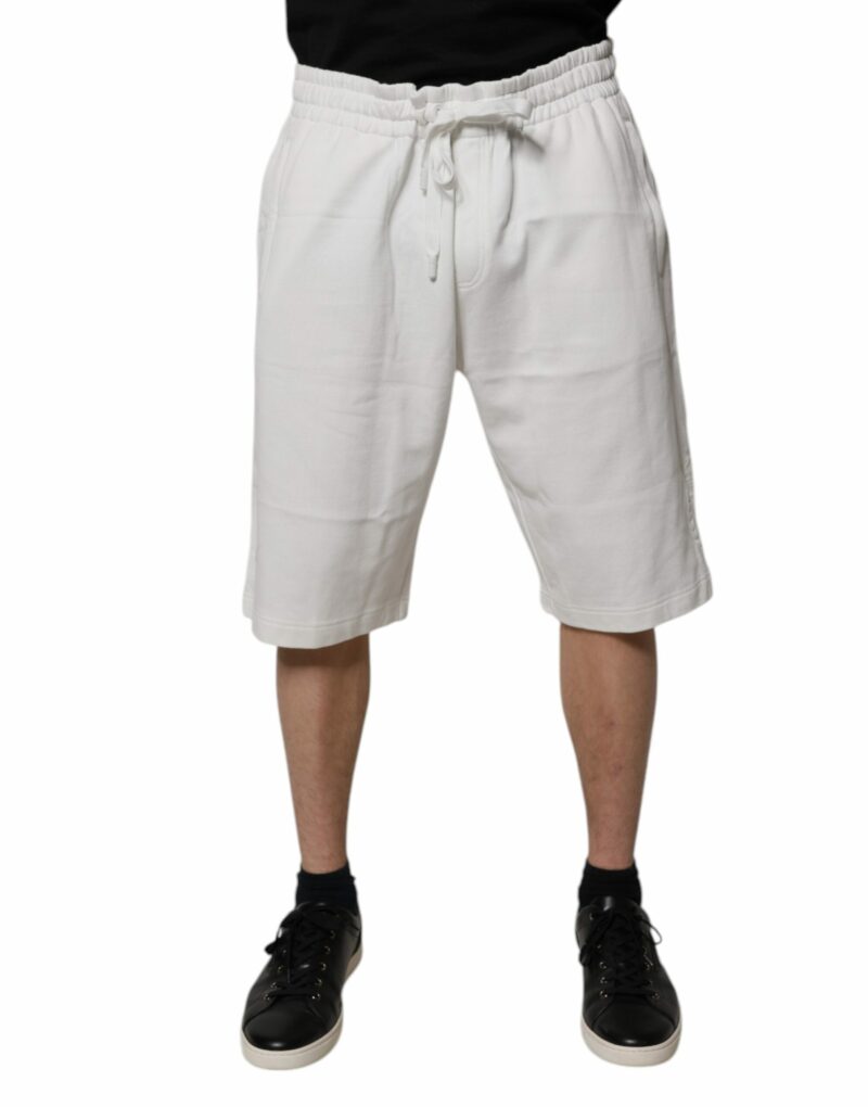 Dolce & Gabbana White Cotton Sweatshorts Men Bermuda Shorts - Image 2