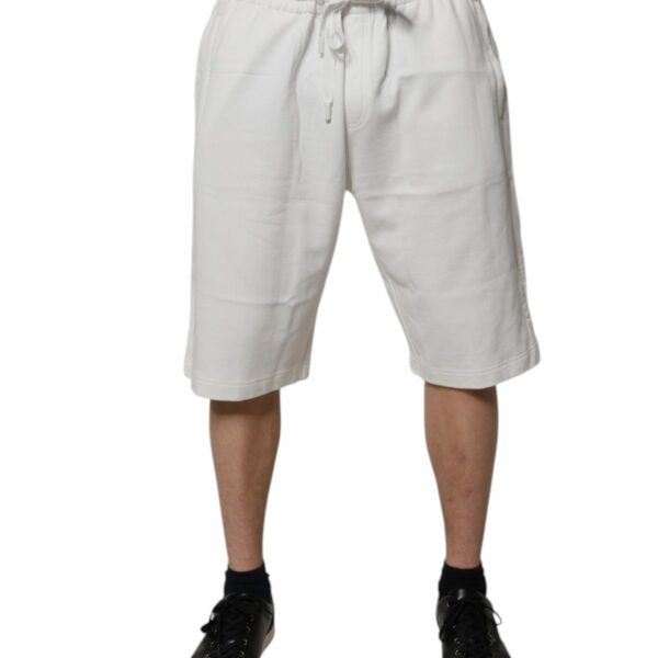 Dolce & Gabbana White Cotton Sweatshorts Men Bermuda Shorts