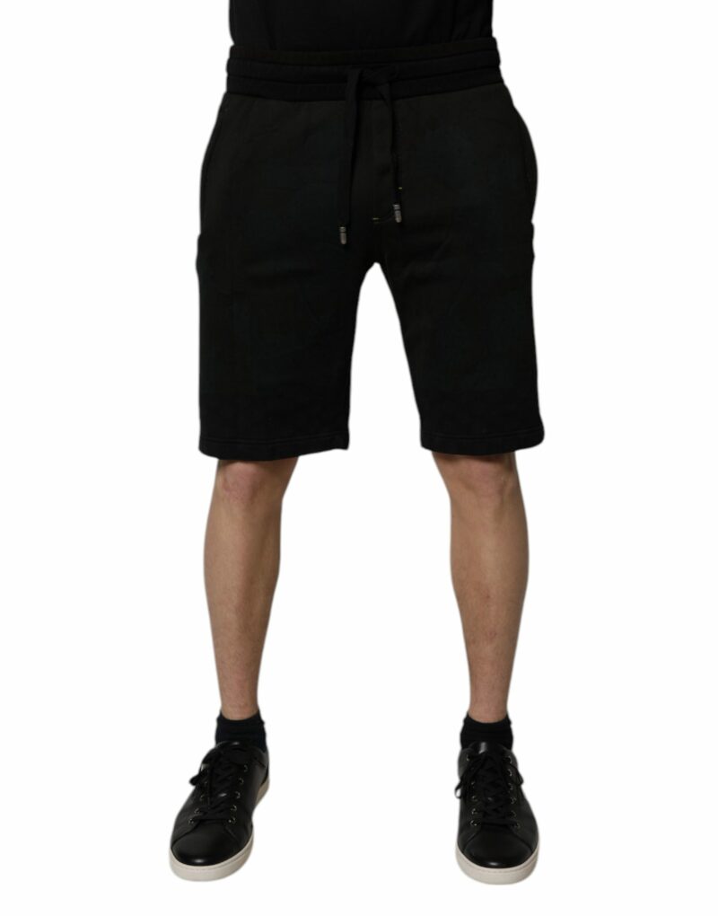 Dolce & Gabbana Black Cotton Sweatshorts Men Bermuda Shorts - Image 2