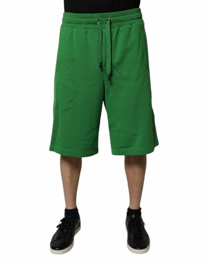 Dolce & Gabbana Green Cotton Men Sweatshorts Bermuda Shorts - Image 2