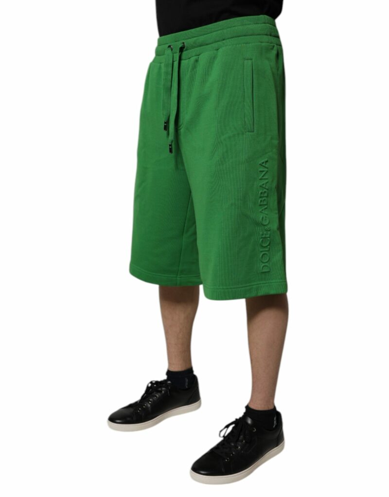 Dolce & Gabbana Green Cotton Men Sweatshorts Bermuda Shorts - Image 3