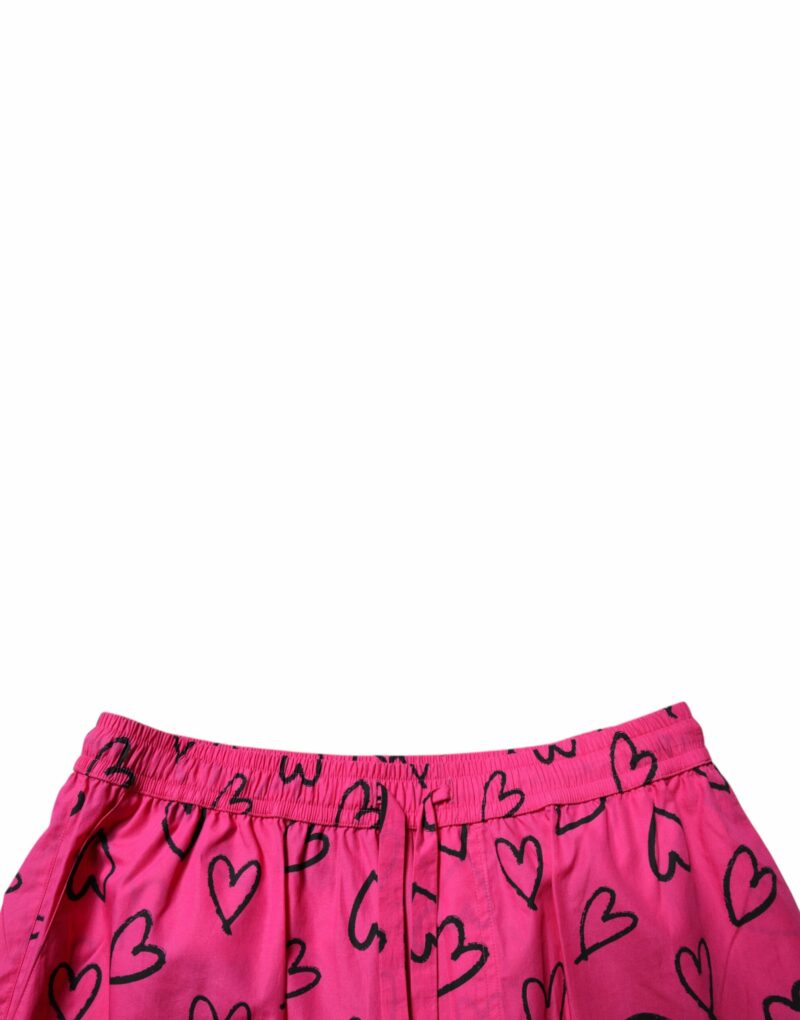 Dolce & Gabbana Pink Cotton Heart Print Bermuda Shorts - Image 5