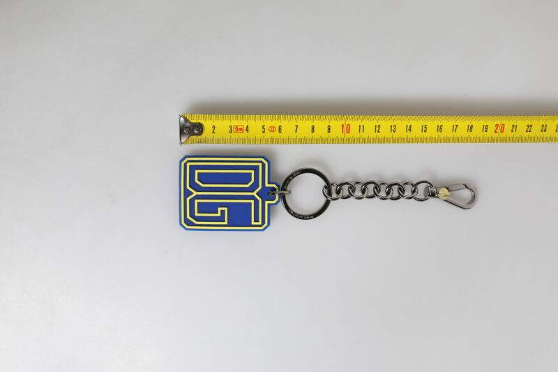 Dolce & Gabbana Blue Yellow DG Rubber Logo Silver Men's Keychain Keyring - Image 5