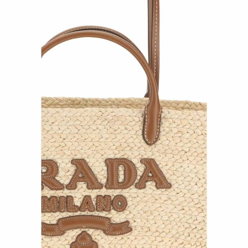 Prada Raffia Tote Bag - Image 4