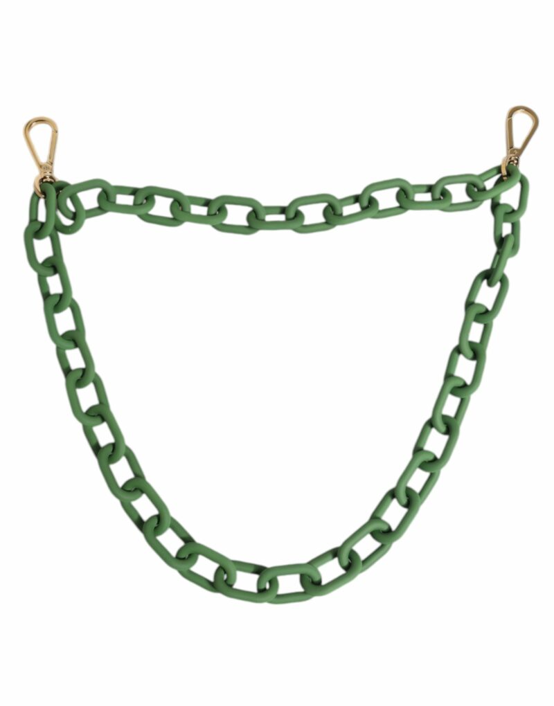 Dolce & Gabbana Green Plexy Acrylic Chunky Gold Hardware Wallet Chain - Image 2