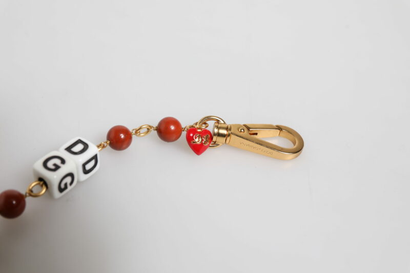 Dolce & Gabbana Multicolor Gold Tone Brass Chain DG Logo Dice Bracelet - Image 5
