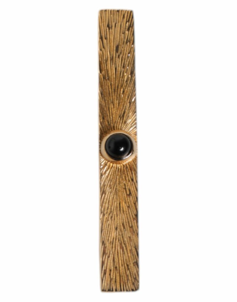 Dolce & Gabbana Black Sapphire Gold Tone Brass Tie Clip Bar - Image 2