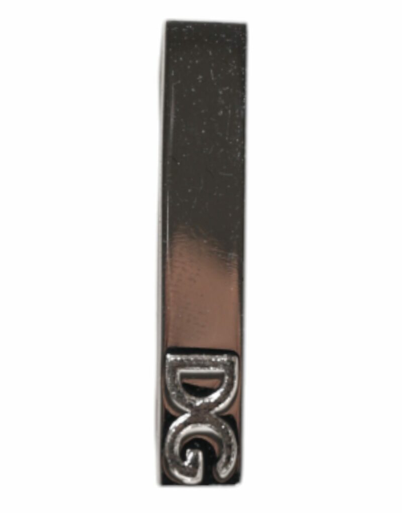 Dolce & Gabbana Silver Tone Brass Logo Branded Tie Clip Bar - Image 2