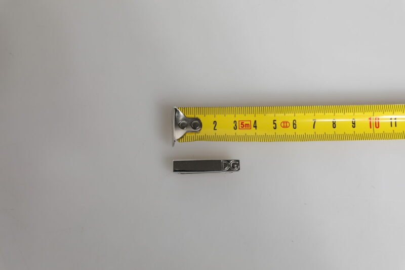 Dolce & Gabbana Silver Tone Brass Logo Branded Tie Clip Bar - Image 5