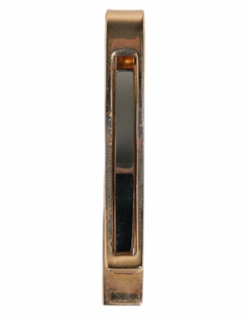 Dolce & Gabbana Gold Tone Brass Logo Branded Tie Clip Bar - Image 5