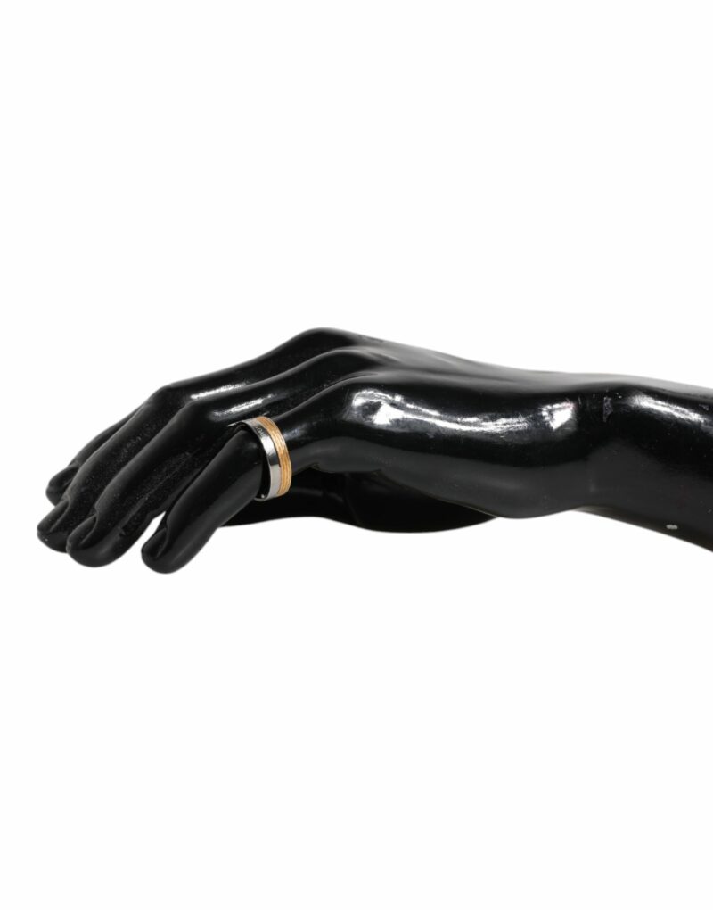 Dolce & Gabbana Gold Silver Tone Real Brass DG Logo Ring - Image 7