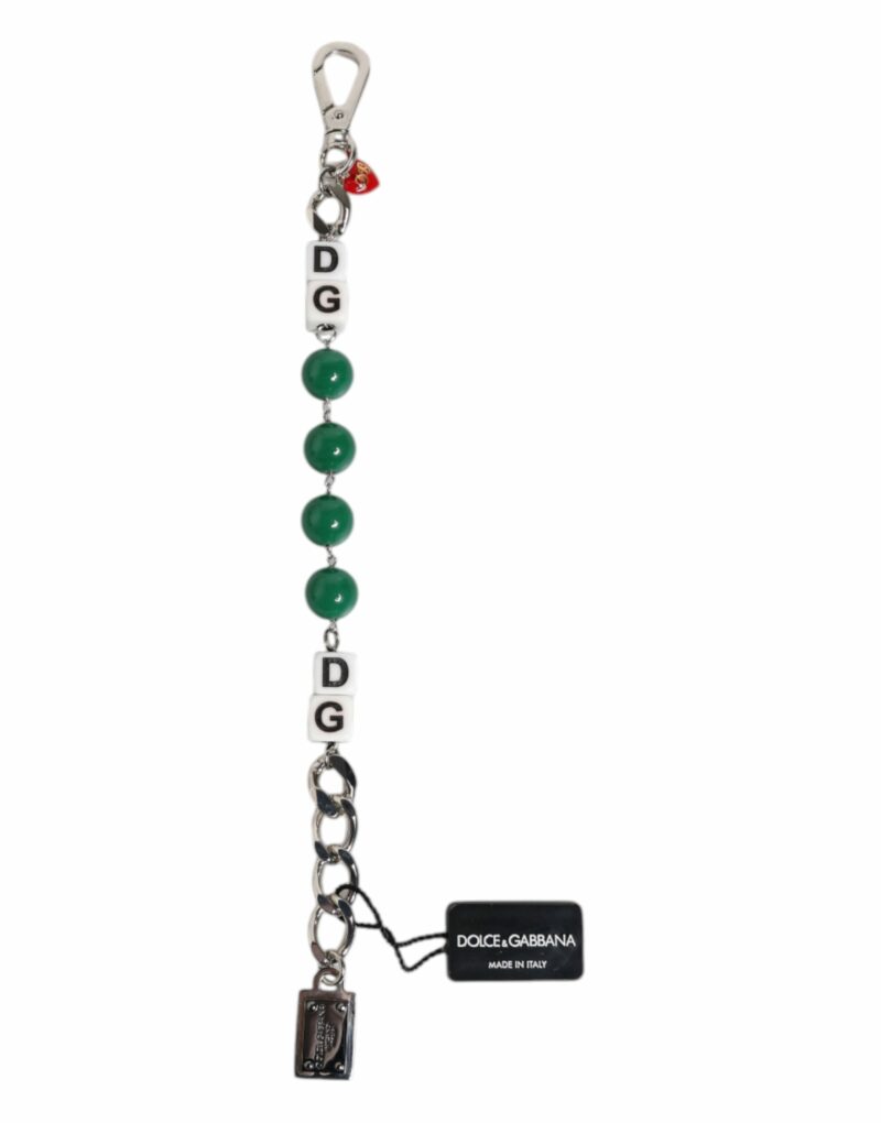 Dolce & Gabbana Silver Tone Brass Bead Dice Logo Embellish Charm Bracelet - Image 2