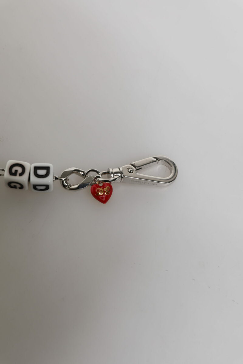 Dolce & Gabbana Silver Tone Brass Bead Dice Logo Embellish Charm Bracelet - Image 6