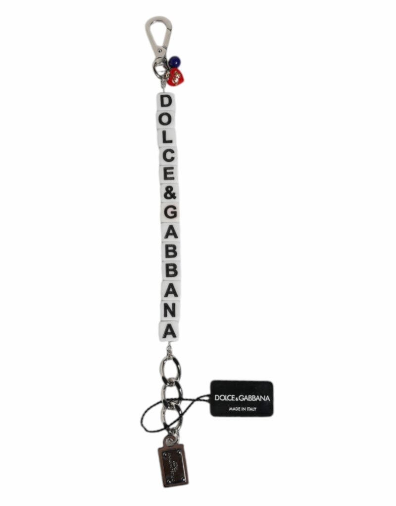 Dolce & Gabbana Silver Brass Chain Dice Logo Embellished Charm Bracelet - Image 2
