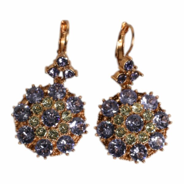 Dolce & Gabbana Earrings Brass Multicolor Floral Crystal Dangling Jewelry