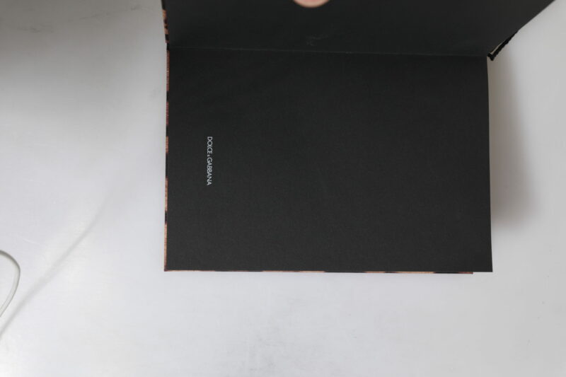 Dolce & Gabbana Brown Black Polyester Leopard Logo Print Small Notebook - Image 6