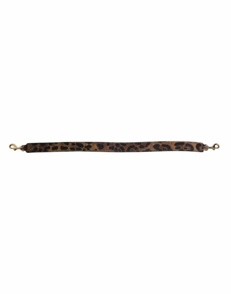 Dolce & Gabbana Brown Leopard Calf Leather Bag Shoulder Strap - Image 2