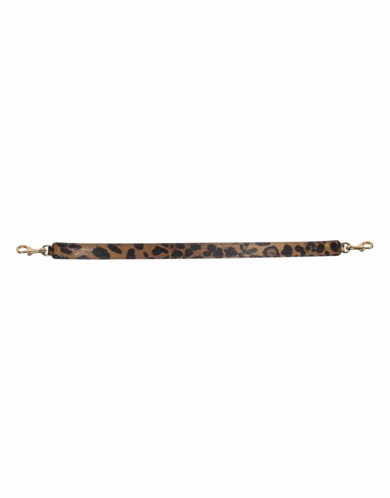 Dolce & Gabbana Brown Leopard Calf Leather Bag Shoulder Strap - Image 3