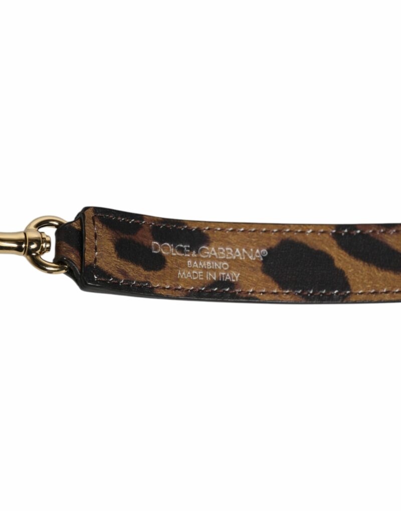 Dolce & Gabbana Brown Leopard Calf Leather Bag Shoulder Strap - Image 4