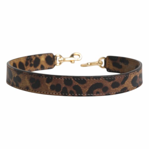 Dolce & Gabbana Brown Leopard Calf Leather Bag Shoulder Strap