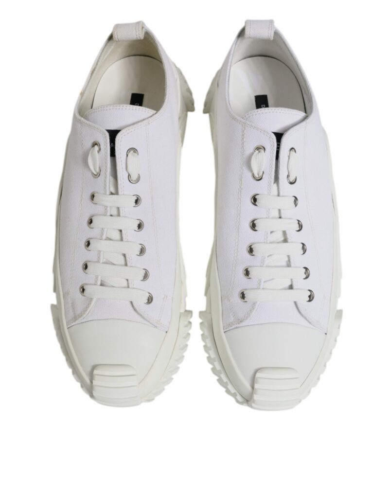 Dolce & Gabbana White Leather Low Top NS1 Sneakers Shoes - Image 3