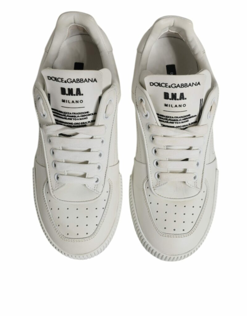 Dolce & Gabbana White Miami Leather Low Top Sneakers Shoes - Image 3