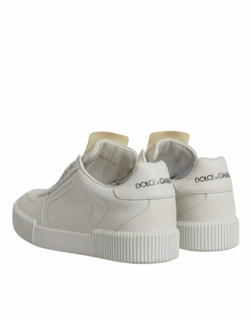 Dolce & Gabbana White Miami Leather Low Top Sneakers Shoes - Image 5