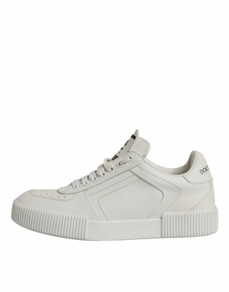 Dolce & Gabbana White Miami Leather Low Top Sneakers Shoes - Image 6