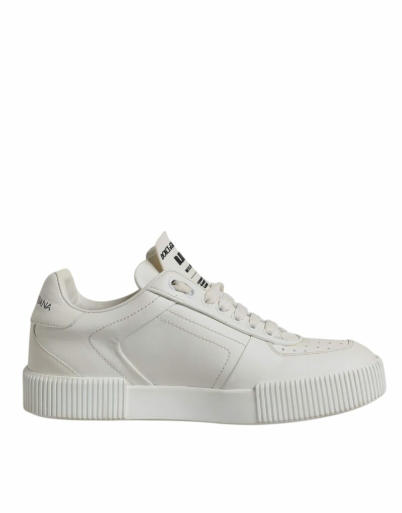 Dolce & Gabbana White Miami Leather Low Top Sneakers Shoes - Image 7