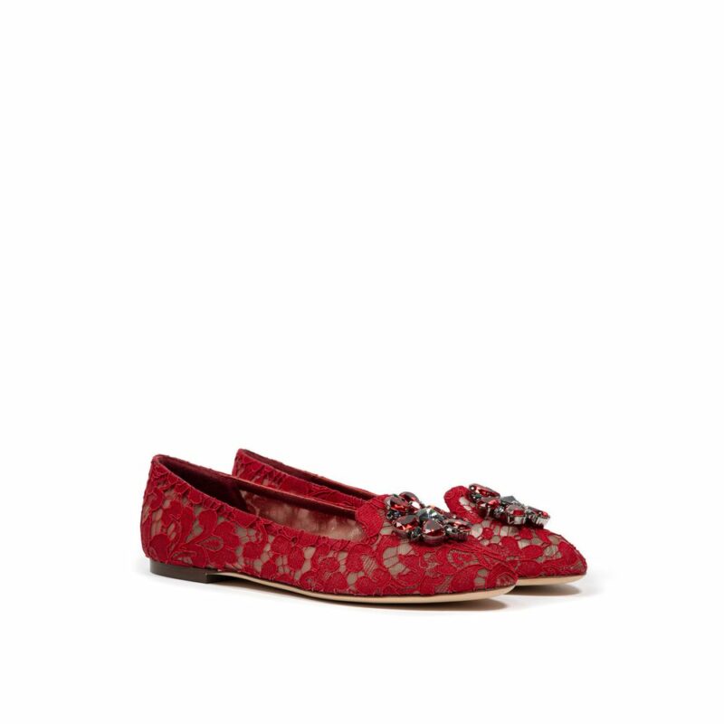 Dolce & Gabbana Red Viscose Flat Shoe - Image 2