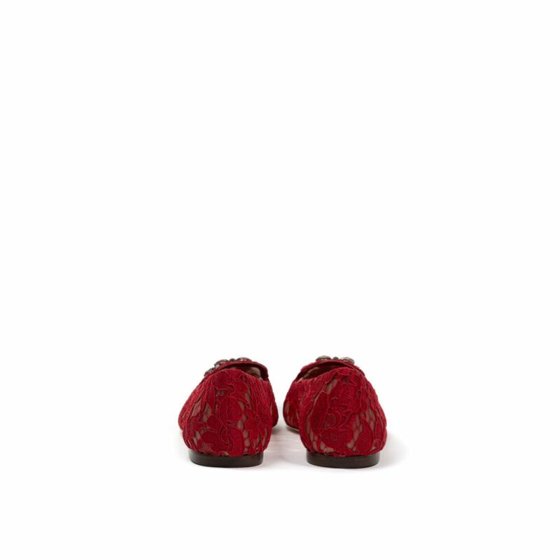 Dolce & Gabbana Red Viscose Flat Shoe - Image 3