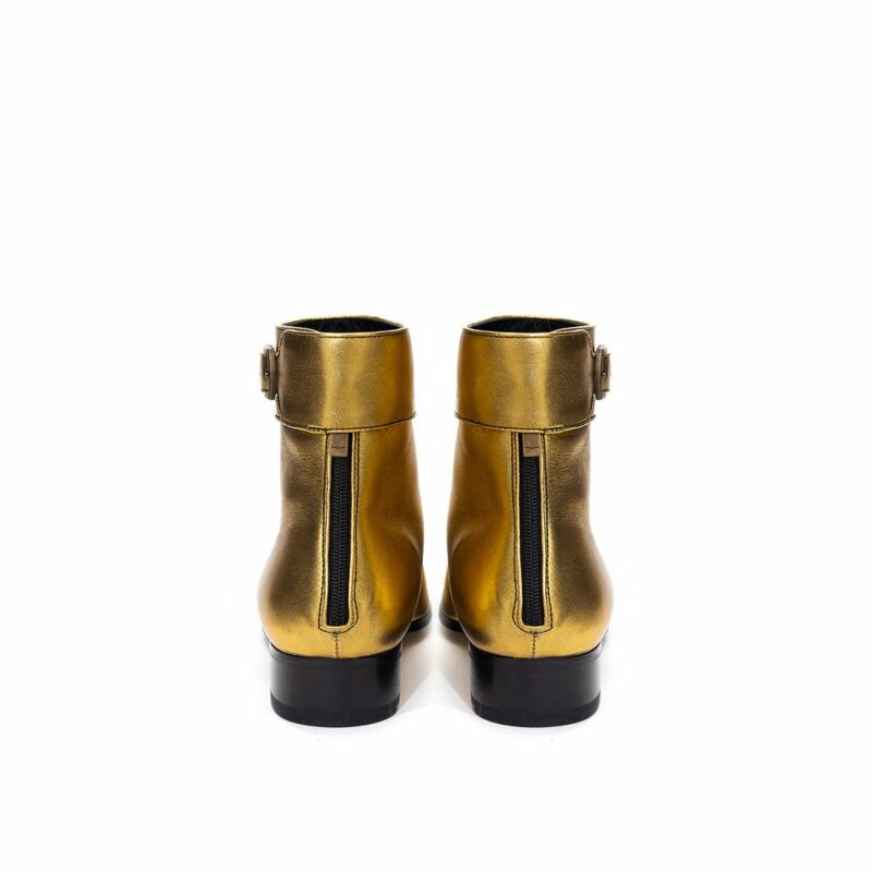 Saint Laurent Gold Leather Boot - Image 3