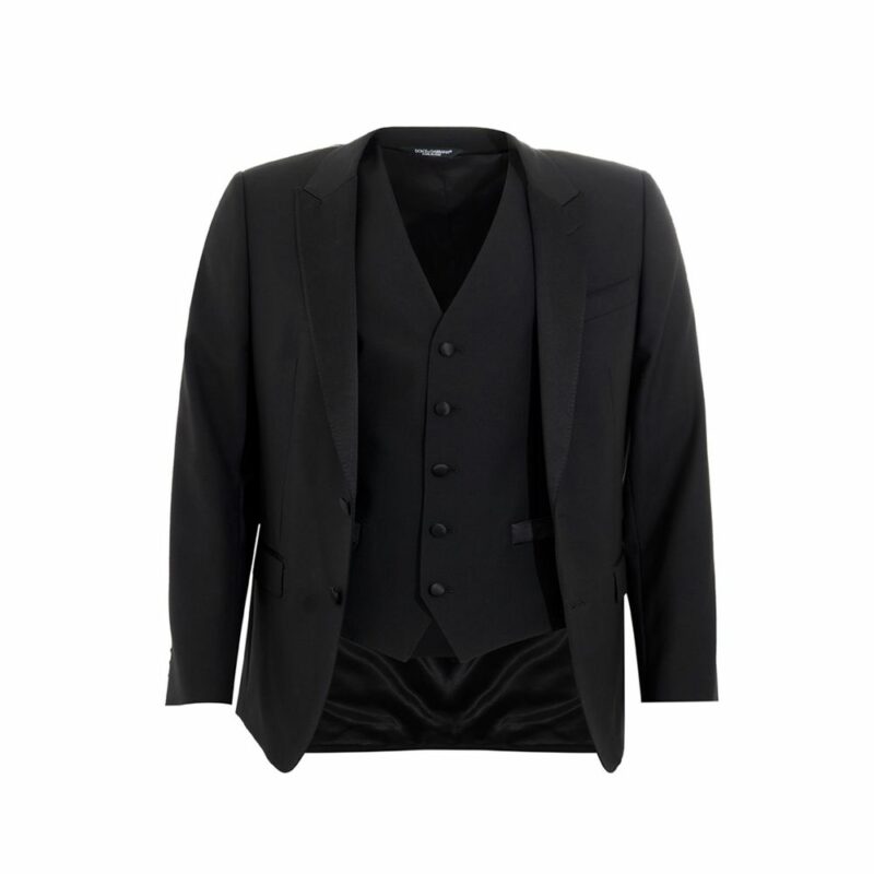 Dolce & Gabbana Elegant Black Wool Men's Suit - Image 2